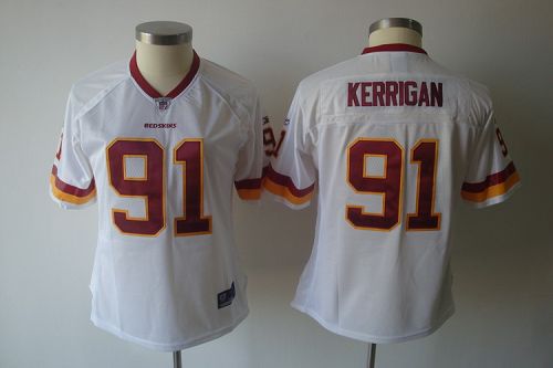 Redskins #91 Ryan Kerrigan White Women's Team Color NFL Jersey